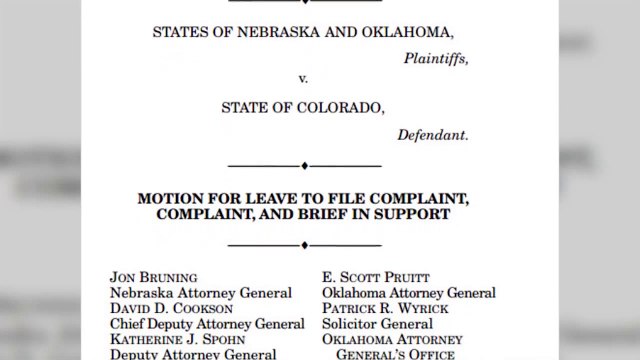 ولايتي نبراسكا وأوكلاهوما ترفعان قضية قضائية على ولاية كولورادو على أثر تشريع الحشيش