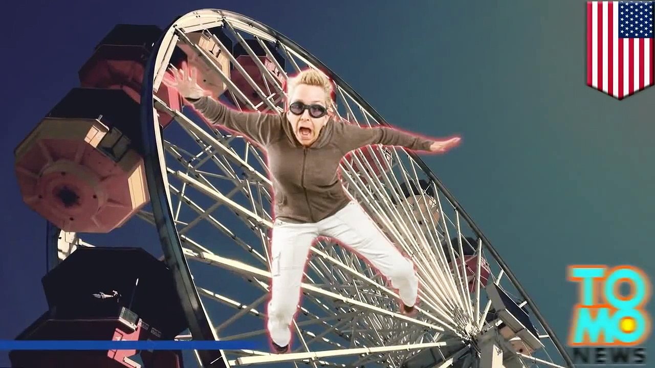 مراهق أحمق يسقط من على عجلة الملاهي أثناء احتفال سراب الخريف