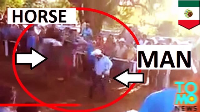 رجل يدهسه خيل السبق لأنه وقف في مضمار السباق