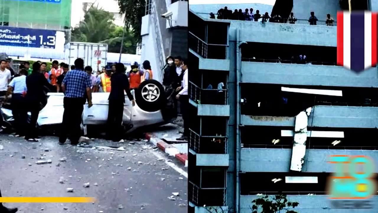 سيارة تسقط من مرآب في بانكوك من الطابق السابع