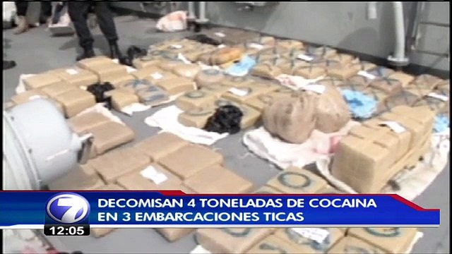 Decomisan 4 toneladas de droga en tres embarcaciones ticas