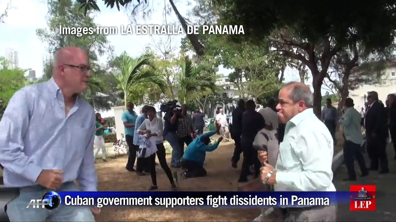 Cuban dissidents, govt supporters fight in Panama