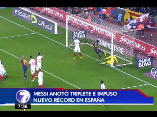 Barcelona aplasta al Sevilla con triplete de Messi