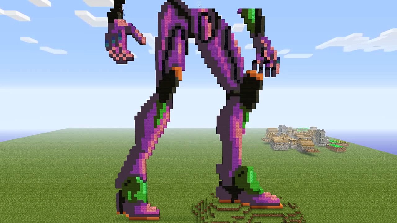 Minecraft - Pixel Art - Evangelion - Eva 01 - video Dailymotion