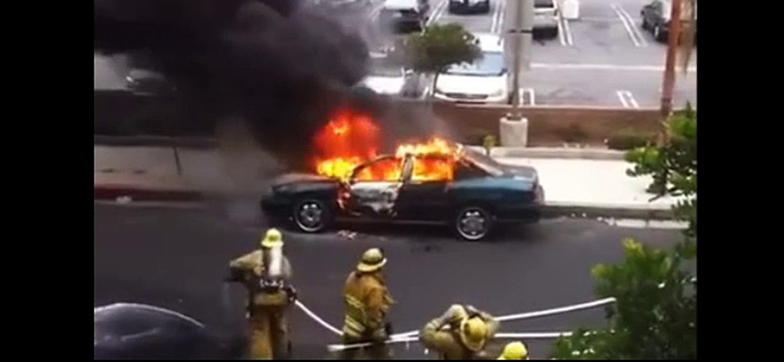 Airbag Explosion In Car Fire