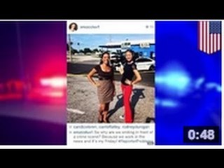 JOURNALISME: Jackie Orozco prend un selfie devant une scène de crime