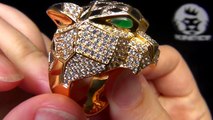 King Ice 14K Gold Plated or Silver Plated 3D Leopard Ring | Men's Ring | Kingice.com
