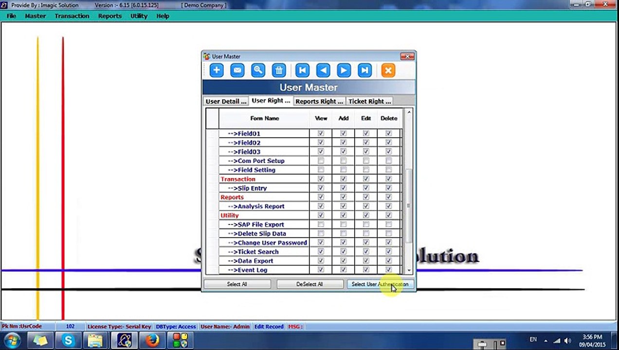 Weighbridge Sotware - part-4 - User Setting
