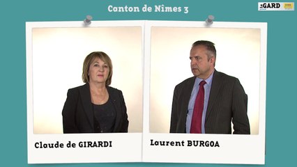 Canton de Nîmes 3  : Claude de Girardi et Laurent Burgoa