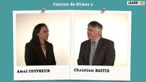 Canton de Nîmes 2  : Amal Couvreur  et Christian Bastid