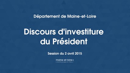 Discours d'investiture du Président du Département