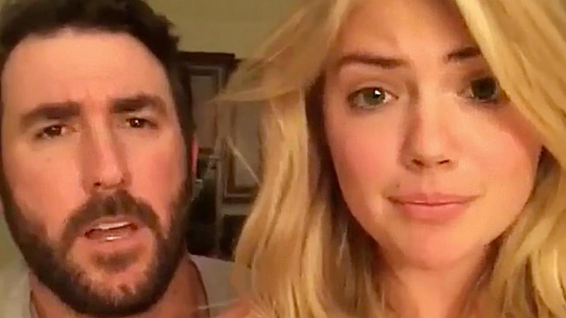 Kate and Verlander playfully imitating