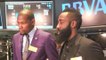 Kevin Durant and James Harden Ring Bell at New York Stock Exchange
