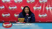 Marshawn Lynch Finally Talks at Skittles Press Conference