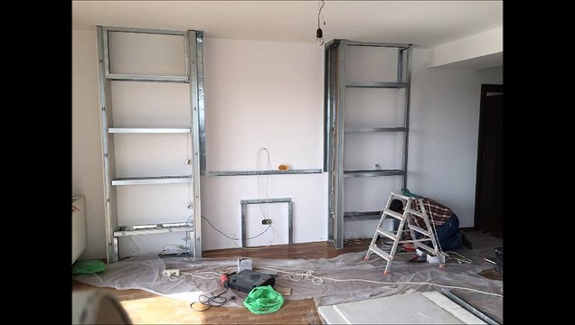 Amenajare living mobilier gips-carton inainte si dupa by JaninaDesign