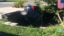 المجارير تبتلع سيارة سيدة بعد فتح درب باسكو فلوريدا