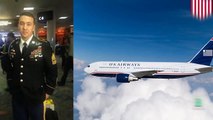 مضيفة طيران في الخطوط الجوية الأمريكية ترفض تعليق سترة جندي أمريكي