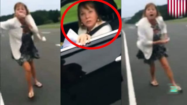 امرأة عنصرية تهدد بقتل رجل مسلم لاقترابه من سيارتها