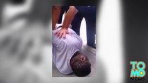 عنصر من شرطة نيويورك يظهر وهو يخنق شاباً بمقطع فيديو