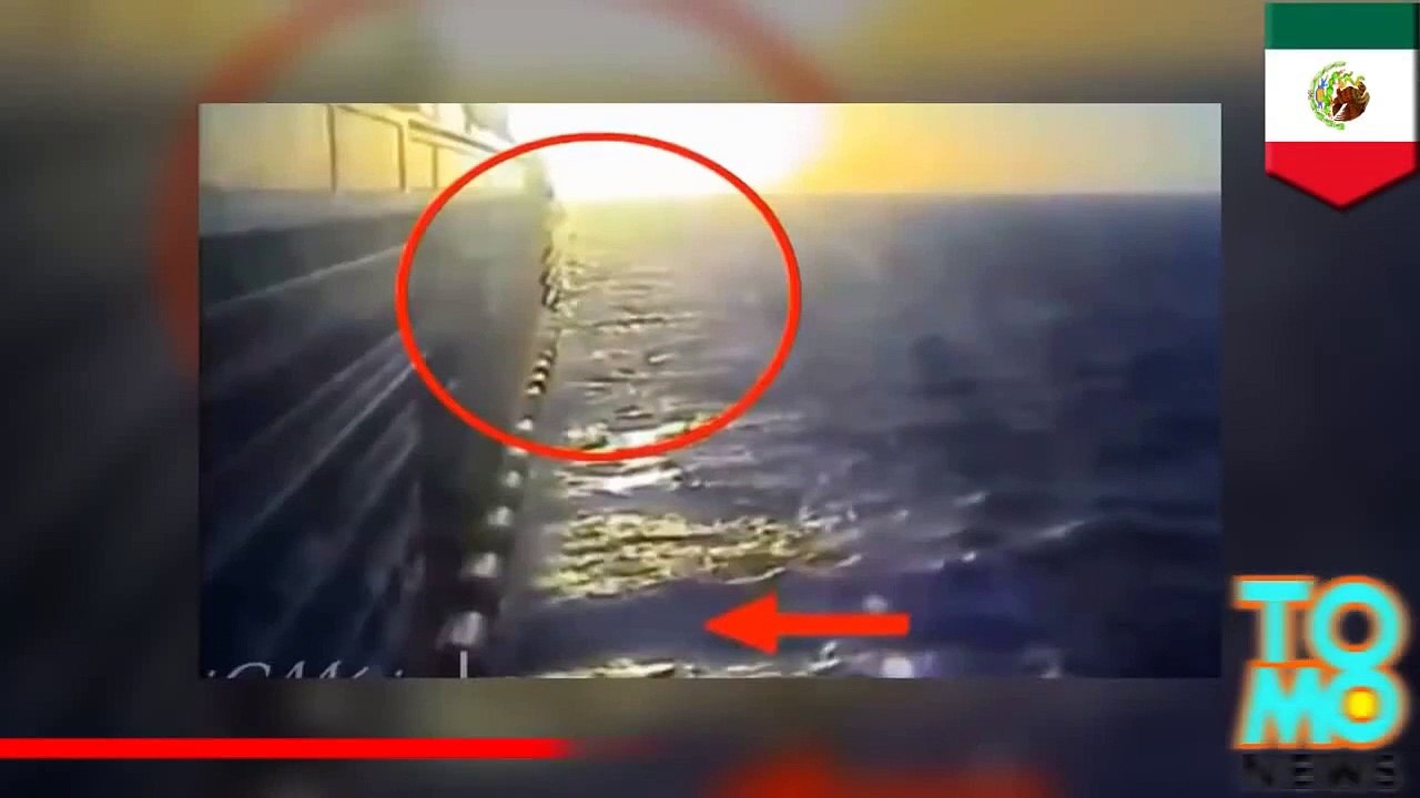تصوير يظهر سقوطاً مرعباً لشاب مكسيكي من على سفينة كروز