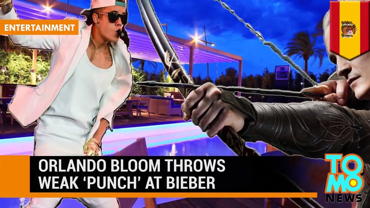 جستن بيبر يواجه أورلاندو بلوم وليغولاس يوجه لكمة ضعيفة للمغني الكندي المزعج