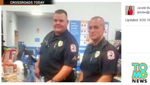 عنصرين من شرطة تكساس يتبرعان بالطعام