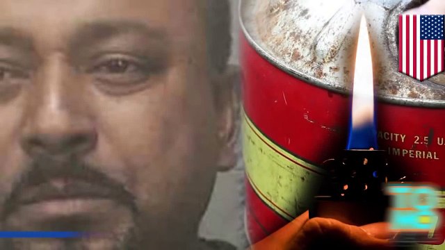 رجل يسكب الغازولين على زوجته ويقول أنه كان يمازحها