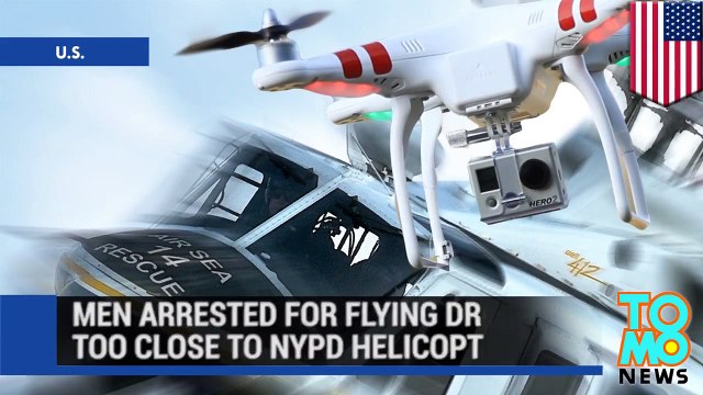 اعتقال رجلين بتهمة التحليق بطائرة تحكم عن بعد بالقرب من مروحية للشرطة