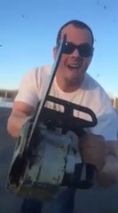 Man threatens family with chainsaw during road rage incident