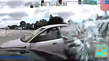 شرطة يصدمون سيارة رجل وهم يسابقون الريح لإنقاذ امرأة على وشك الانتحار