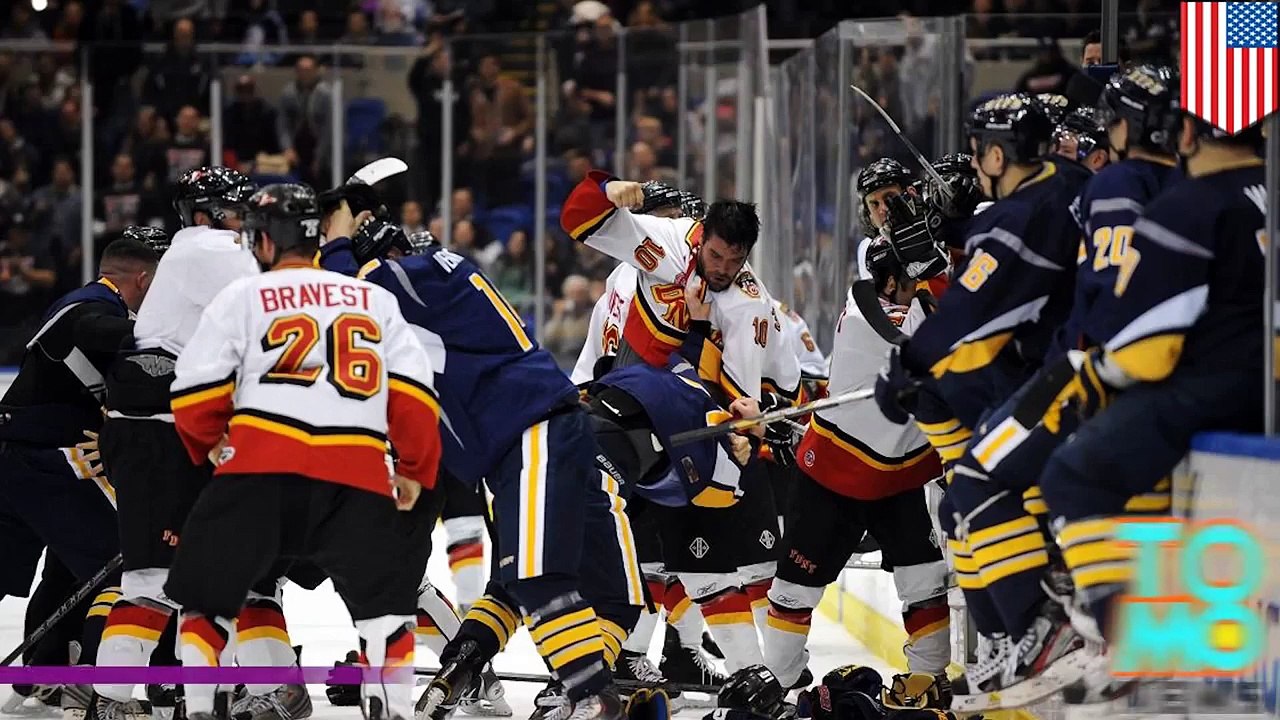 قتال هوكي رجال الإطفاء في مواجهة شرطة نيويورك