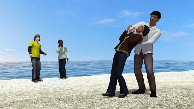 رجل يضع أمه في صندوق سيارة