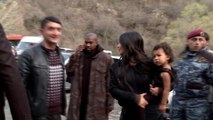 Kim Kardashian and Kanye West tour Armenia’s Geghard Monastery