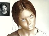 Speed Drawing Painting How to draw a face gemalt nach Foto in in dry brush zeichnung gesicht