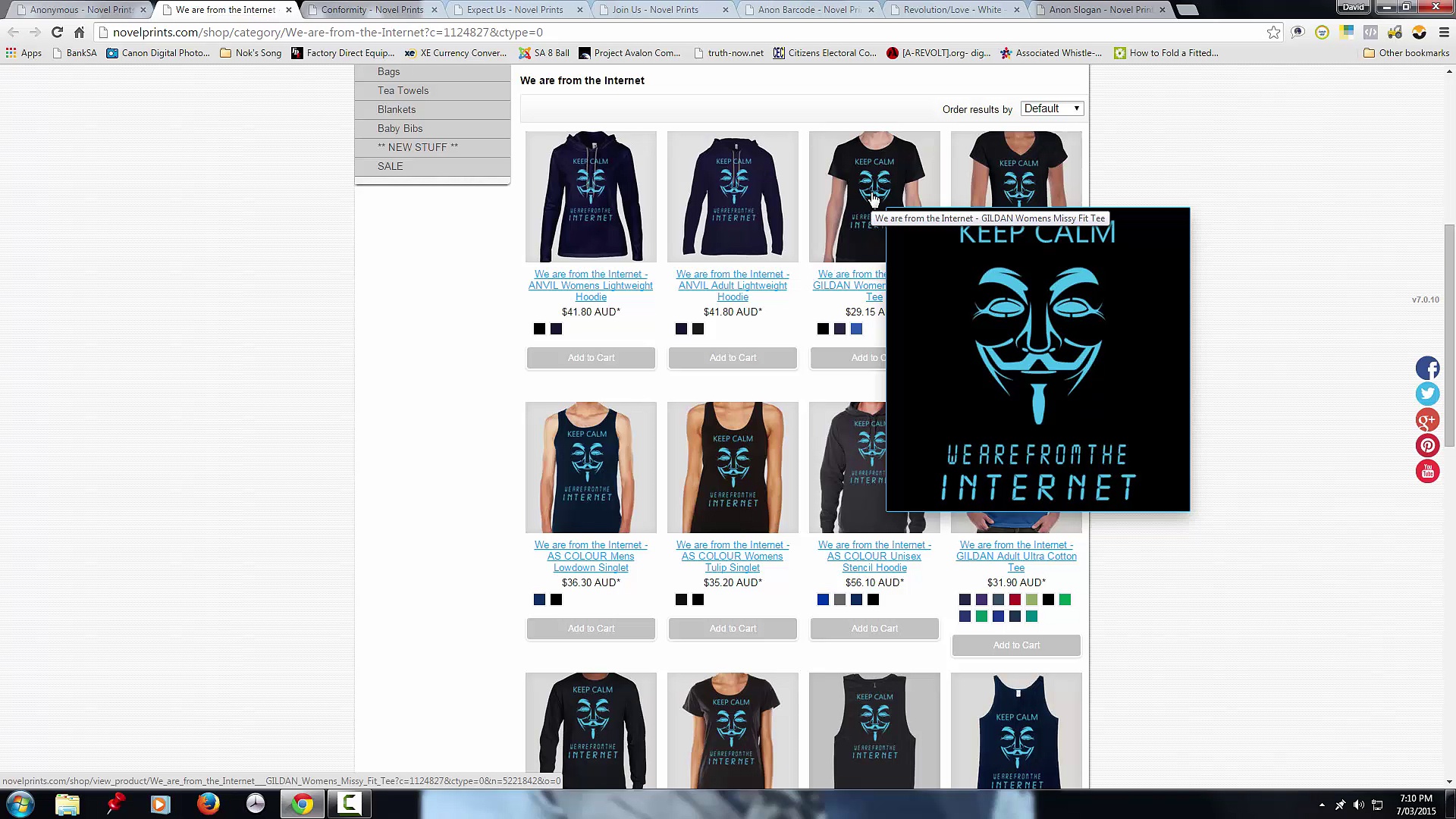 Anonymous T-shirts