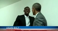 Barack Obama rencontre Usain Bolt en Jamaique