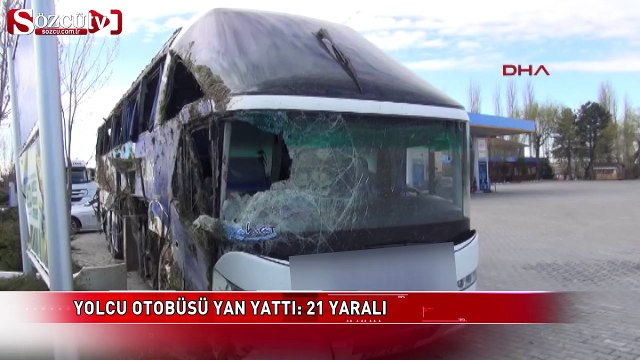Yolcu otobüsü devrildi: 21 yaralı!