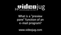 What is a 'preview pane' function of an e-mail program?: Business E-Mail Management
