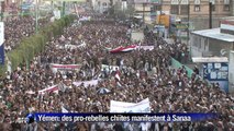 Des partisans des rebelles chiites manifestent à Sanaa