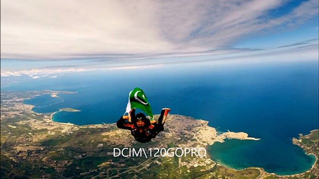 Pakistani Flag in European Sky, First Time a Pakistani skydiver