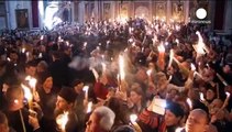 مسیحیان ارتدوکس با «آتش مقدس» به پیشواز عید پاک رفتند