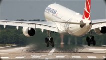Extreme Crosswind Landing - Turkish Airlines Airbus A330 Drift ( HD )