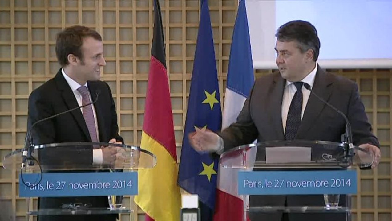 Archive - Conférence de presse d'Emmanuel Macron et Sigmar Gabriel sur le rapport Pisani-Ferry-Enderlein