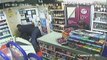 Courageous Shopkeeper jumps on robber and takes him down