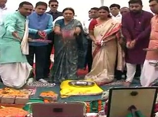 Gujarat CM groundbreaking ceremony at Bapunagar Flyover Bridge in Ahmedebad