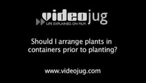 Should I arrange plants in containers prior to planting?: Garden Planting