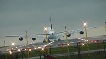 Emirates A 380 Stormy Strong Crosswind Landing - Caught On Camera -