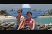 Teenagers diving with sharks in The Bahamas