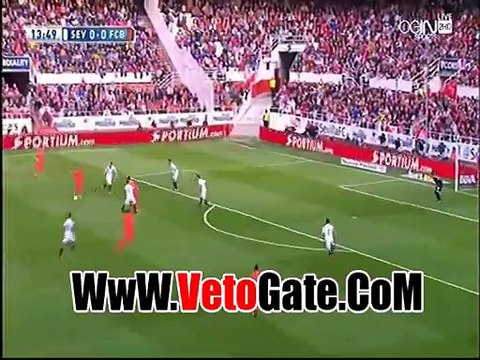 ميسى يتقدم بالهدف الاول برشلونه فى اشبيليه