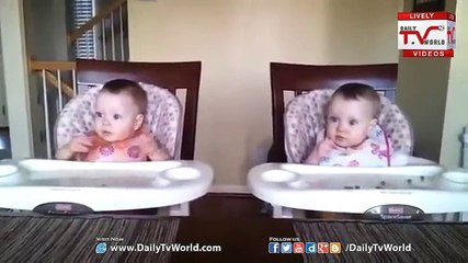 11 Month Old Twin Dancing on Daddy's Guitar
